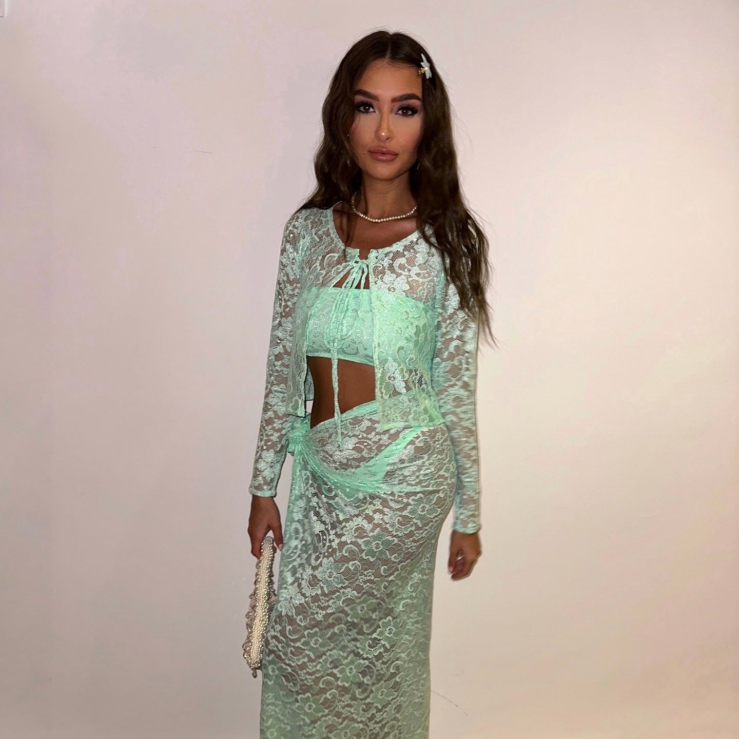 Mint Lace Maxi Sarong